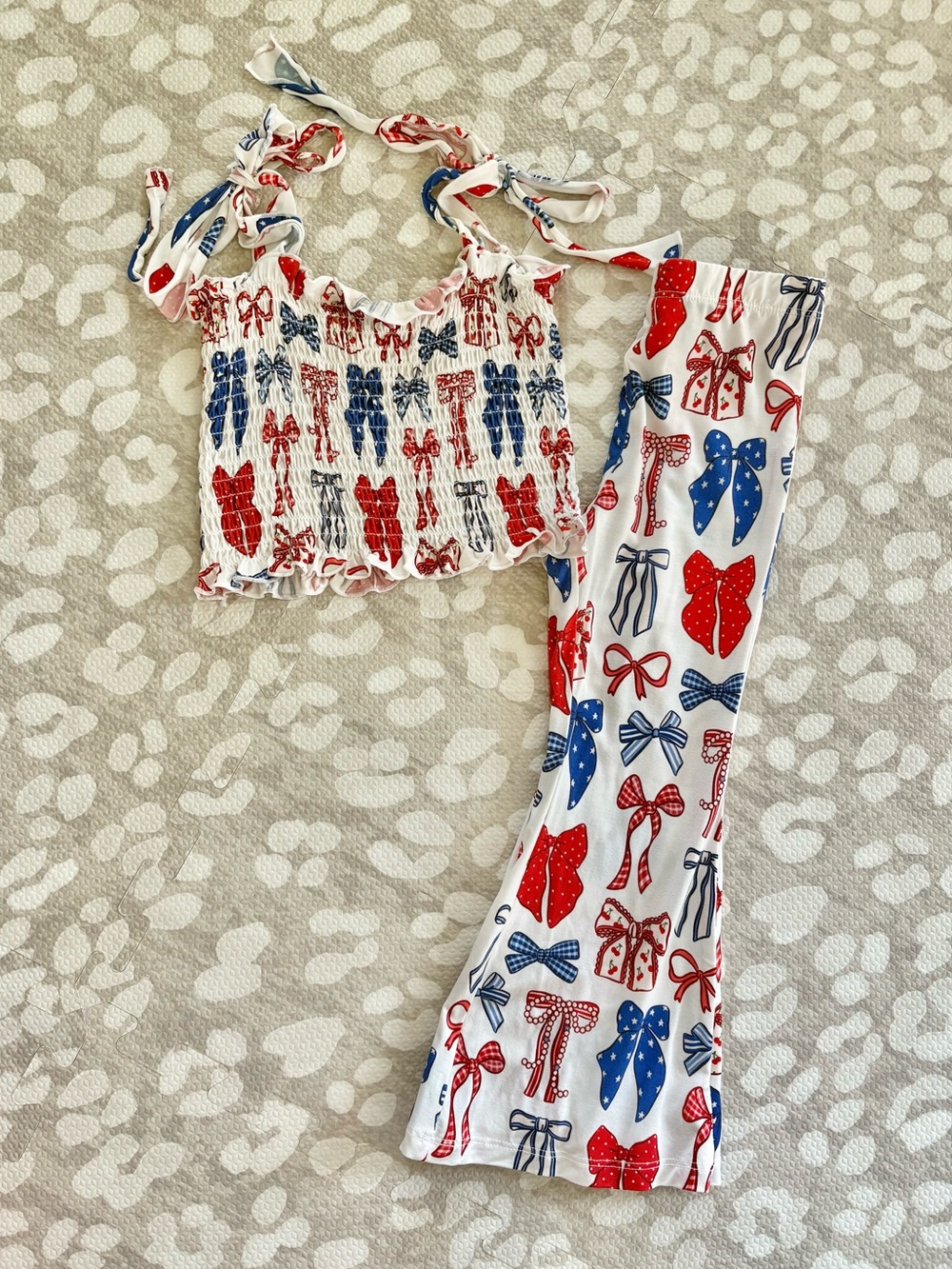 In My Jammers 3T 4th of July bows matching set